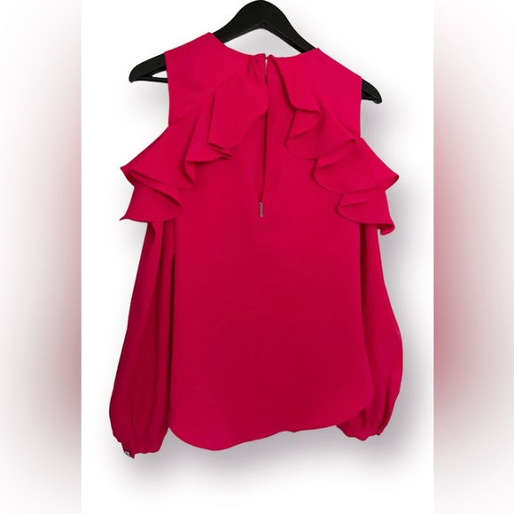 Lauren Ralph Lauren Ruffled Cold Shoulder Blouse - Picture 3 of 8